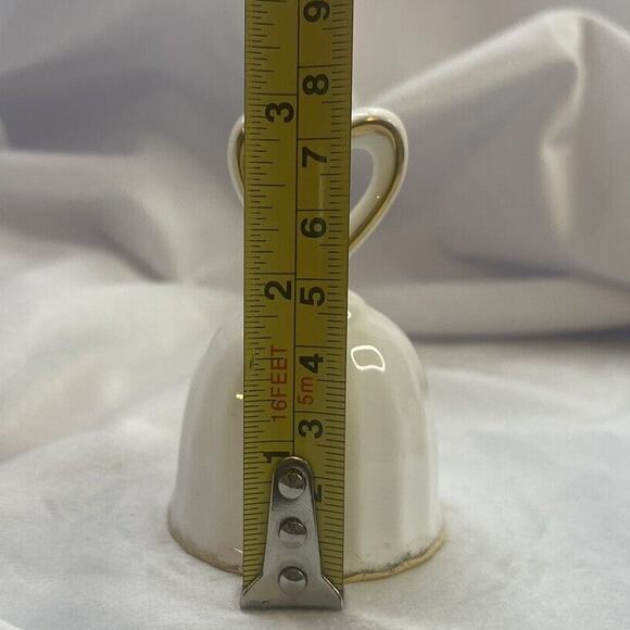 Heart Hand Bell Royal Albert Bone China England White Gold Edging Decor Elegant - Picture 7 of 7